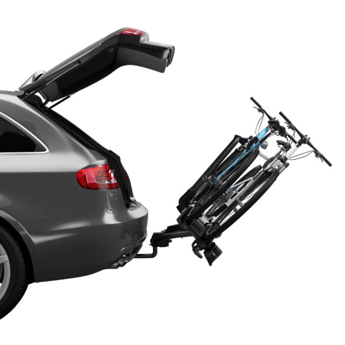 Thule VeloCompact 2 tilted for boot access
