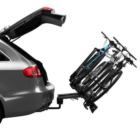 Thule VeloCompact tilteded for easy boot access