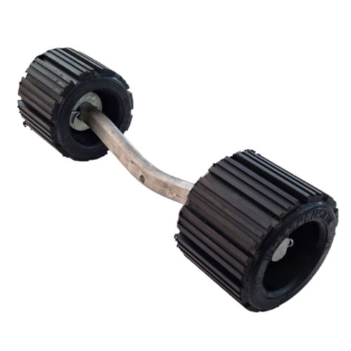 Dumbell roller with curved bracket -Indespension