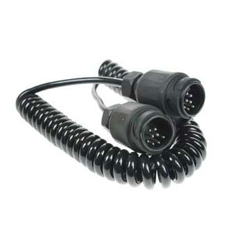 12N (13pin type) Coiled Extension Lead 3m - Two Plugs