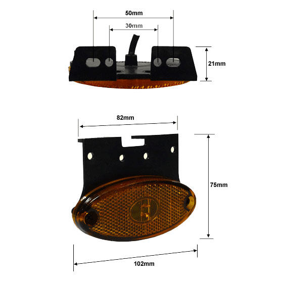 Aspock Amber LED Side Marker Light