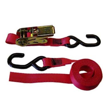 3 Metre Long Load Securing Ratchet Strap with plastic coated hooks