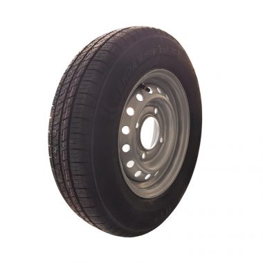 Wheel Rim & Tyre 165R13 8Ply 4 stud 5.5" PCD 26/30mm offset