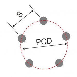 Pitch Circle Diameter - 5 stud/holes 