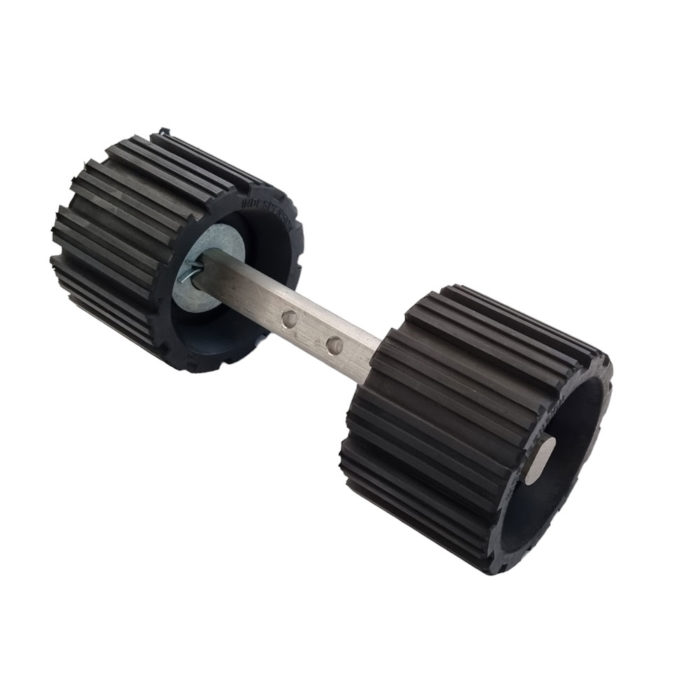 Dumbell roller with straight bar & two holes -Indespension