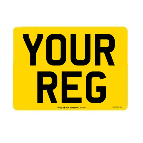 Rear Square Yellow Registration Number Plate