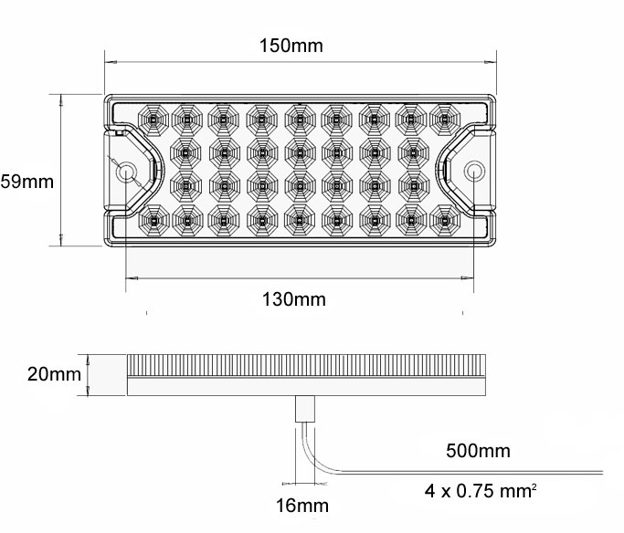 Aspock MINILED II Fog & Reverse Western Towing